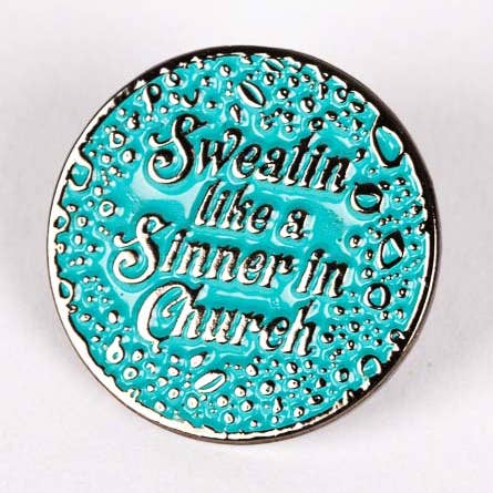 Lapel Pin Sweatin' Like A Sinner Pk 6 for wholesale by Swanson Christian Products