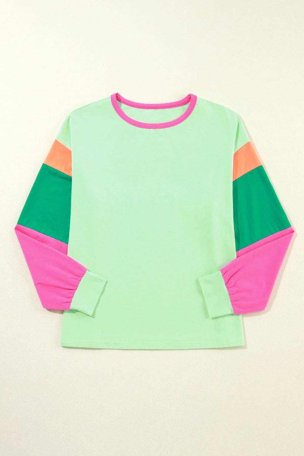 Lovesoft - Wholesale Knit Top - Women's - Colorblock Patchwork Long Sleeve Loose Top8