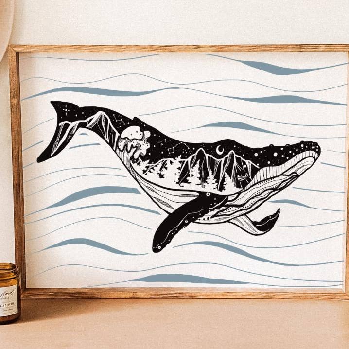 Whale Print for wholesale by Mountain Mornings