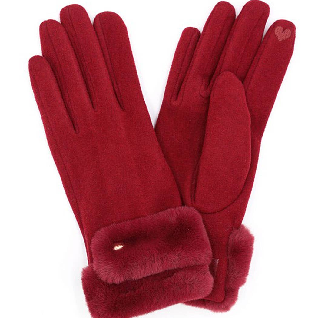 3AM BY H&D ACCESSORIES - Vente Gants – femme - Gants Smart Touch à double manchette en fausse fourrure2