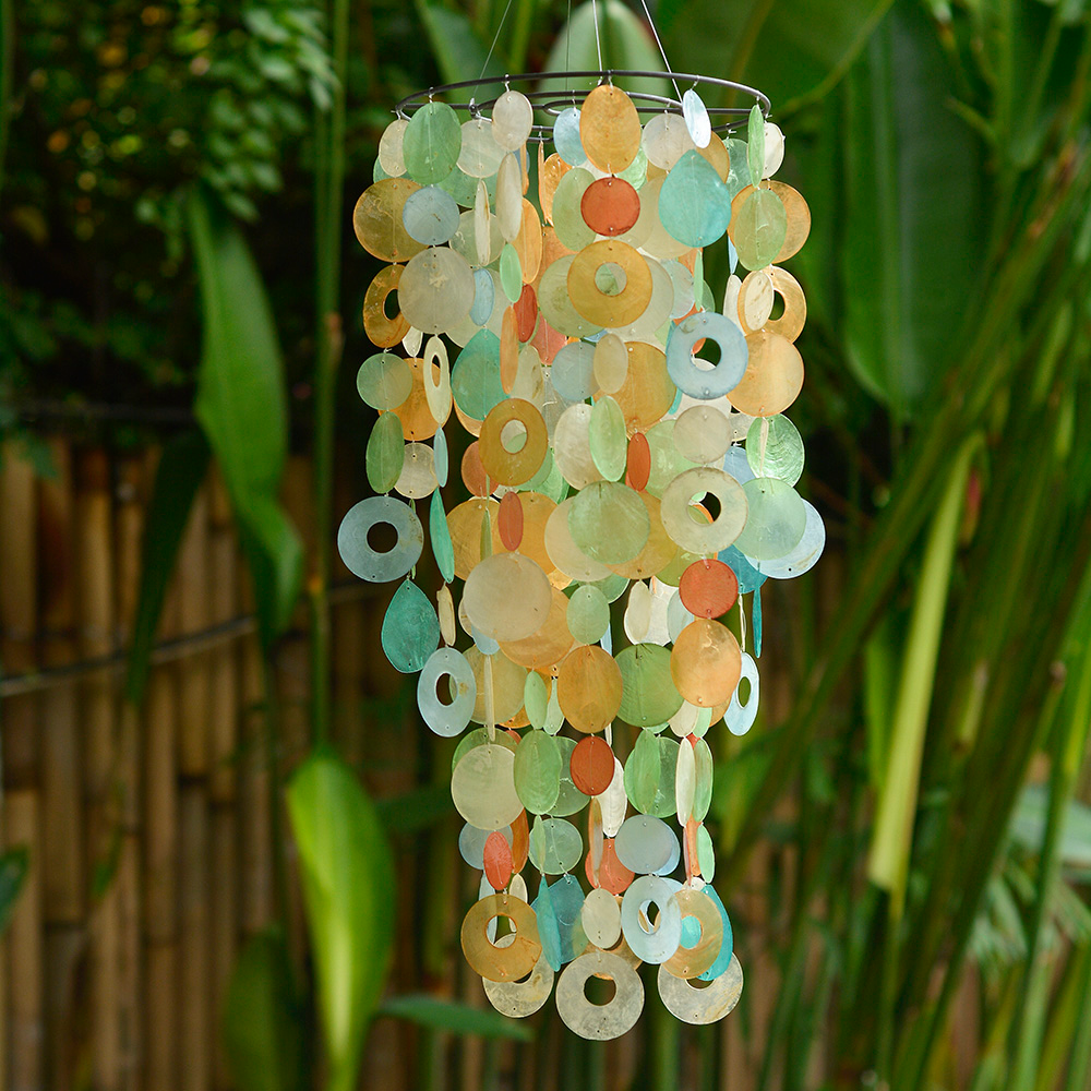 Balizen by zen zen garden home - Wholesale Chandelier/Hanging Light - Capiz Chime Chandelier | Tropical Flowers1