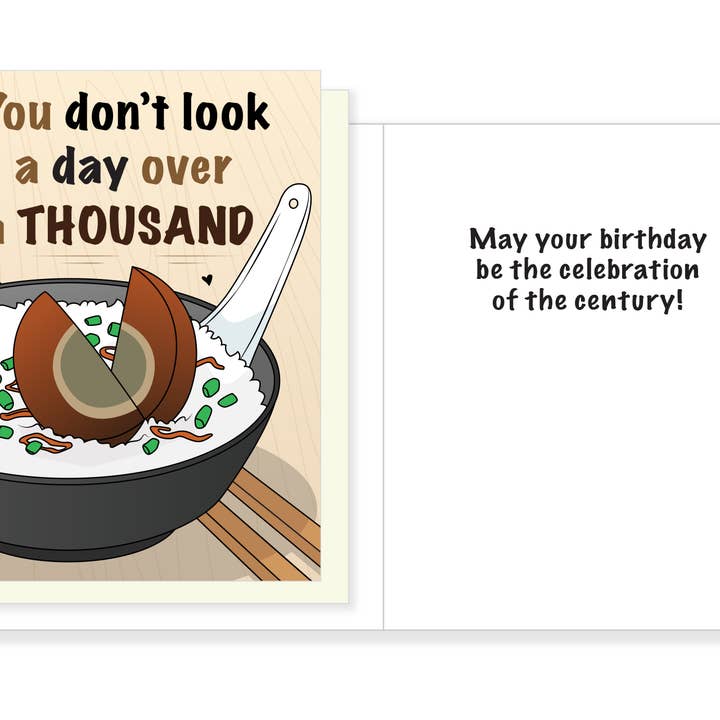 Emii Creations - Wholesale Birthday Card - Don't Look A Thousand Century Egg Card - Asian Food