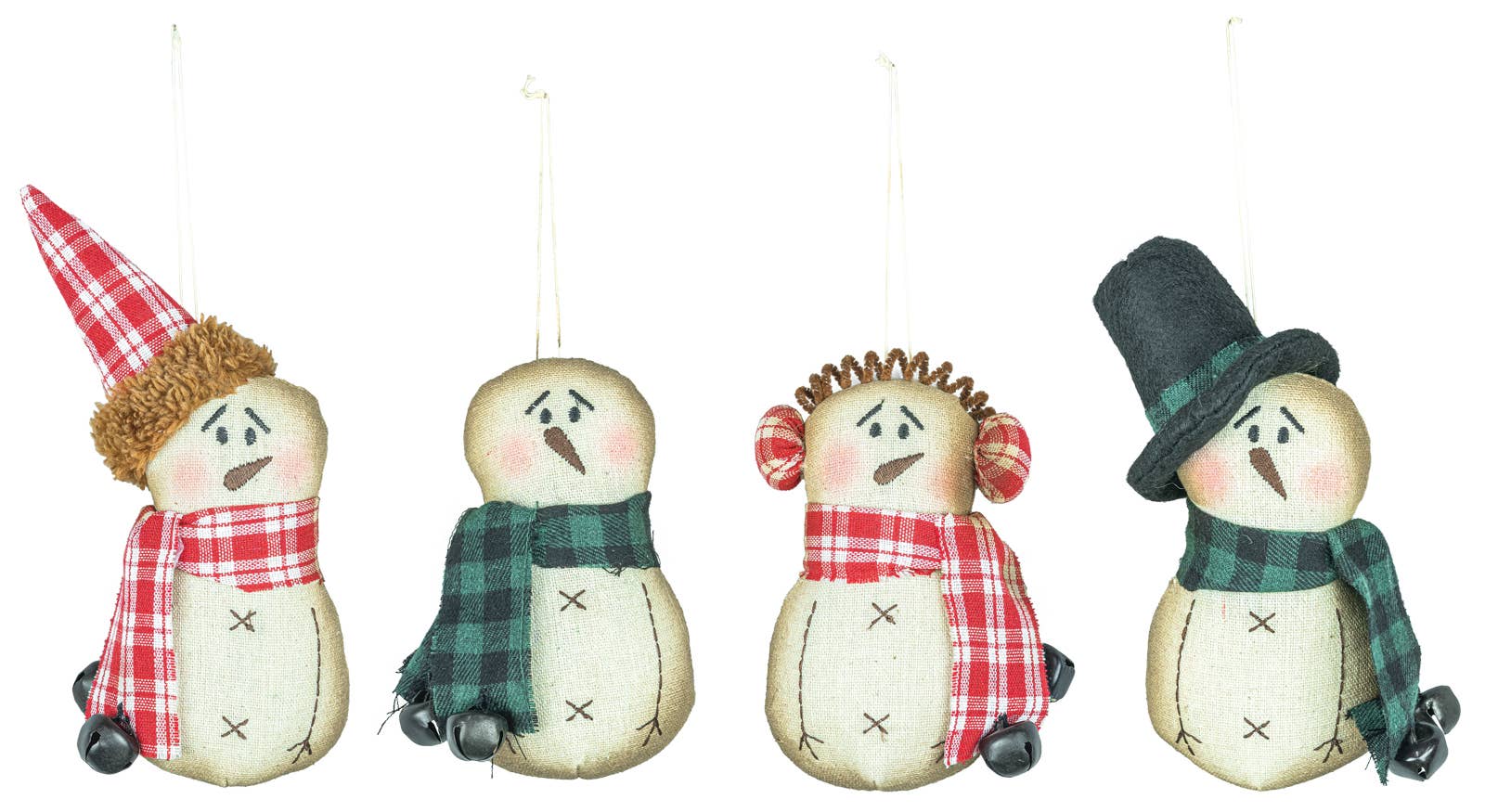 Hanna's Handiworks – Engroshandel Bordpynt – Traditionel julemandssnemandsornament - 4 assorterede0