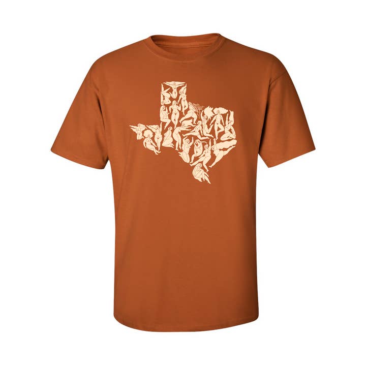 Texas Damen-T-Shirt in gebranntem Orange für den Großhandel von Jack and Bec