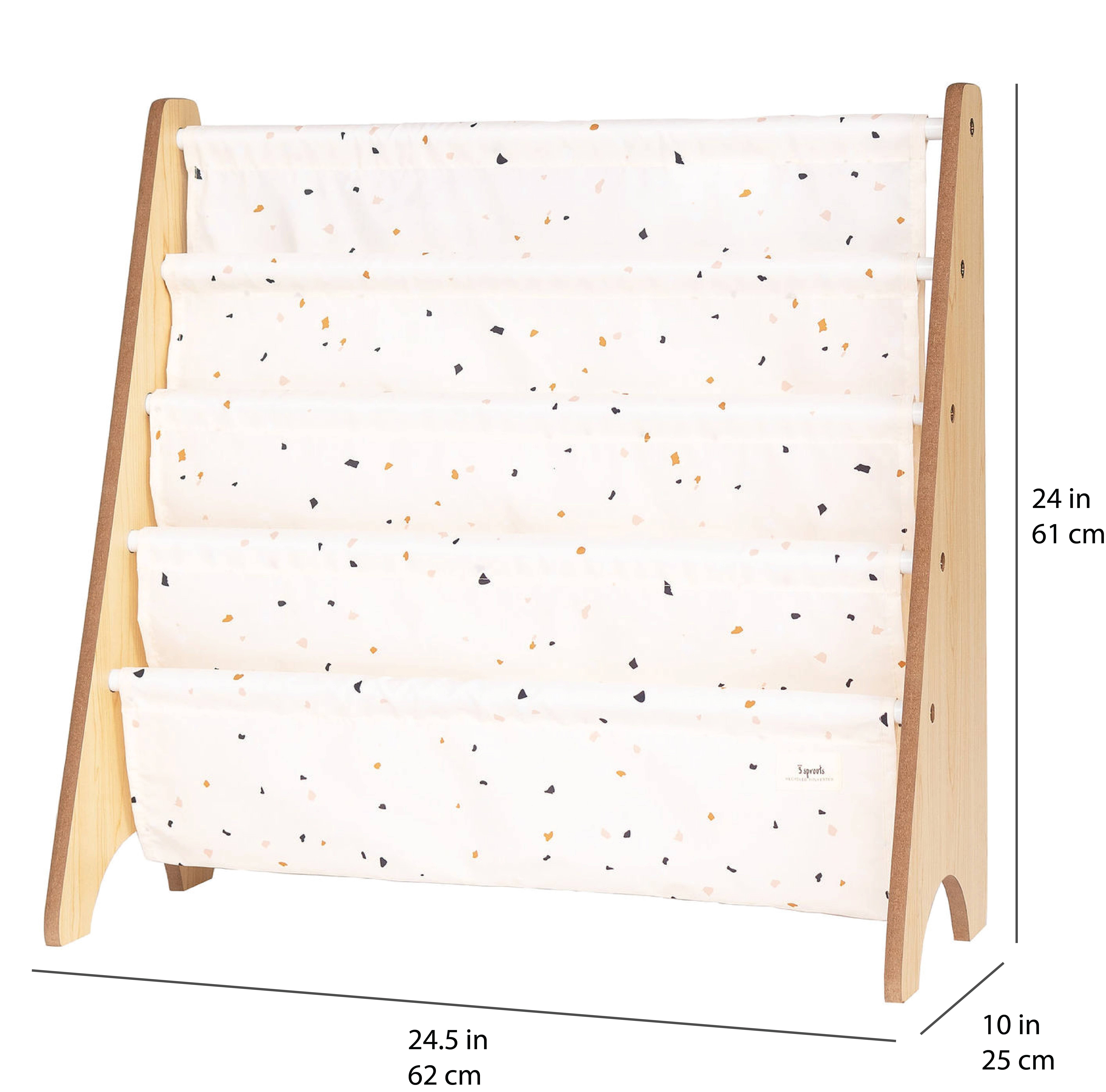3 Sprouts - Wholesale Bookcase - Kids Bookcase/Bookshelf with Recycled Fabric - Terrazzo2