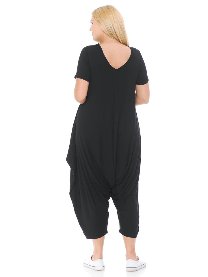 Allium - Wholesale Jumpsuit - Women's - Short Sleeve Harem Jumpsuit Plus13