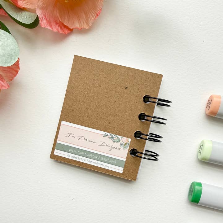 D. Prince Designs - Wholesale Notebook - Hand-Illustrated + Handmade Mini Notebook/Sketchbook | Maranta Houseplant6