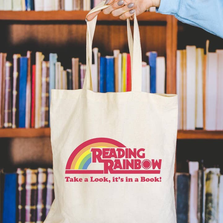 Reading Rainbow Tote | Canvas Material | 14x15in for wholesale by Keen Bee Studio