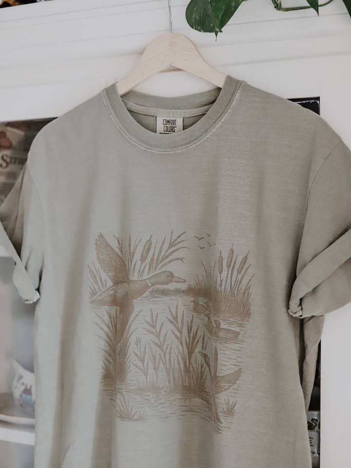 Mallard Duck Printed Tee for wholesale by Rooted Grace Co