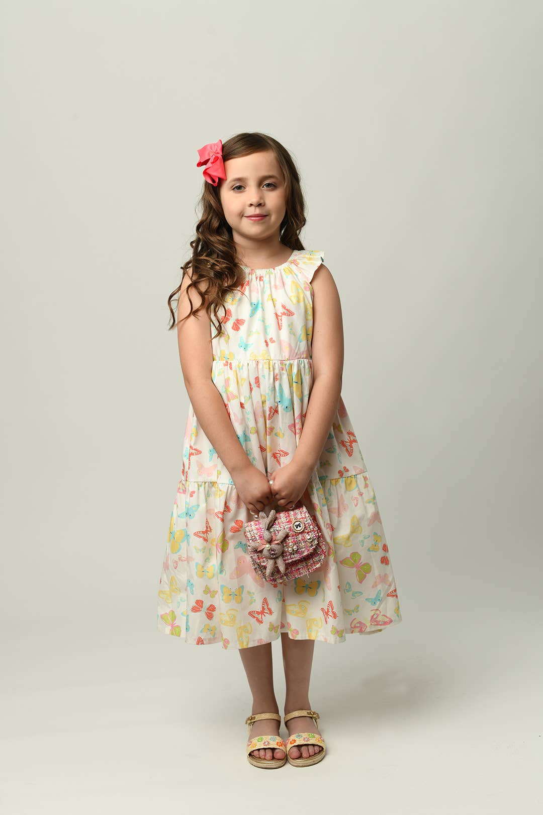 Minna - Wholesale Dress - Kids - Tiered Twirl Dress - Butterfly Ballet Petal Pastels8