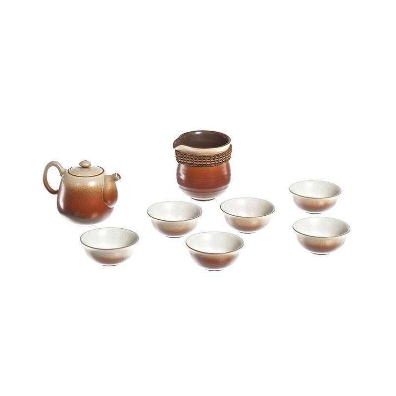 Tea soul – wholesale Teset – Röd keramikset Lin's Ceramics Studio 8 delar1