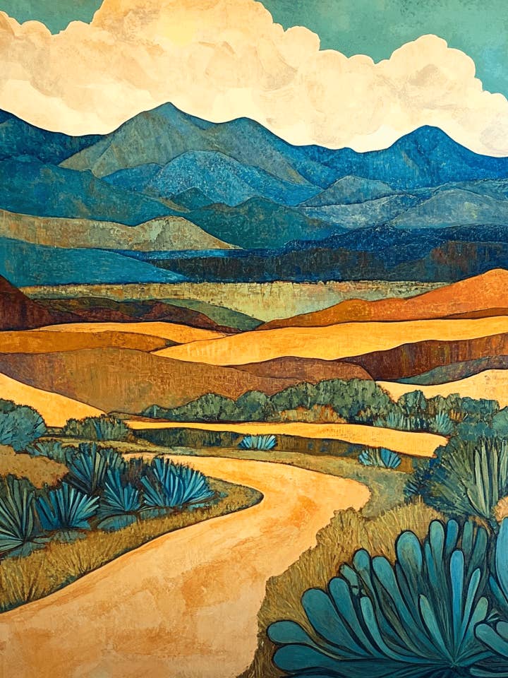 Southwest Landscape #2 - Western and Southwestern Home Decor Wall Art Prints – 8″x10″ Artwork – 11″x14″ Matte for wholesale by Mowbi