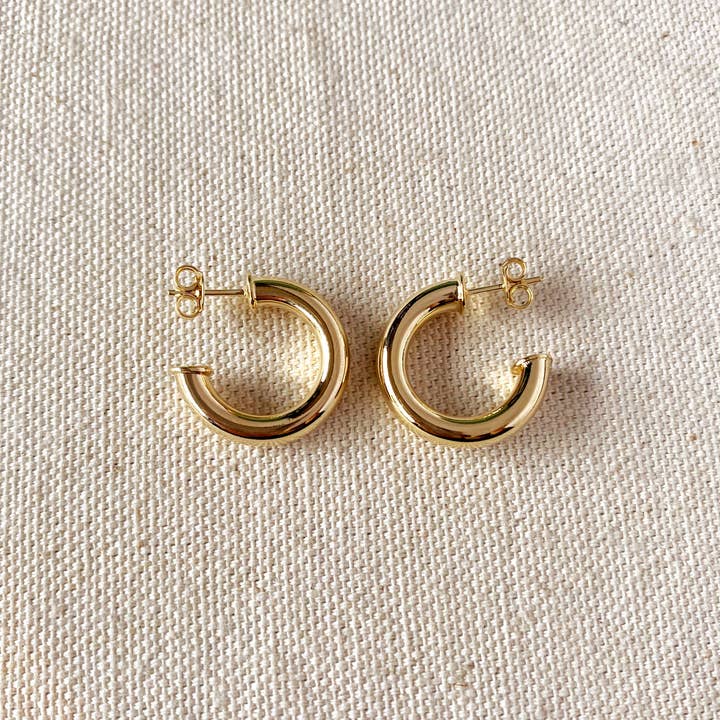 GoldFi - Wholesale Hoop Earrings - 18k Gold Filled Half-Hoops Earrings