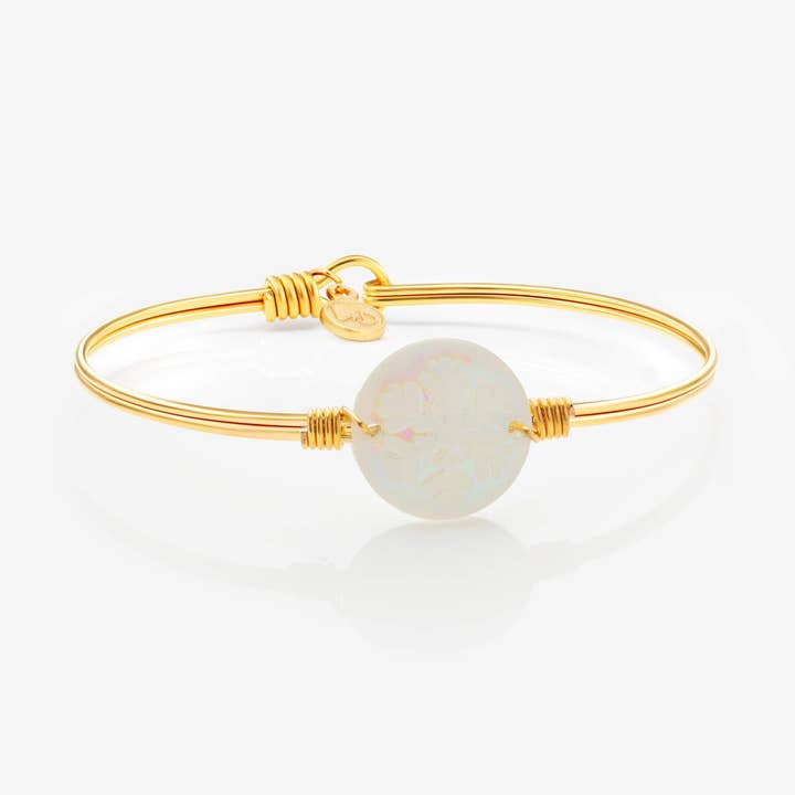 Luca + Danni - Wholesale Bangle Bracelet - AB Frosted Snowflake Bangle Bracelet