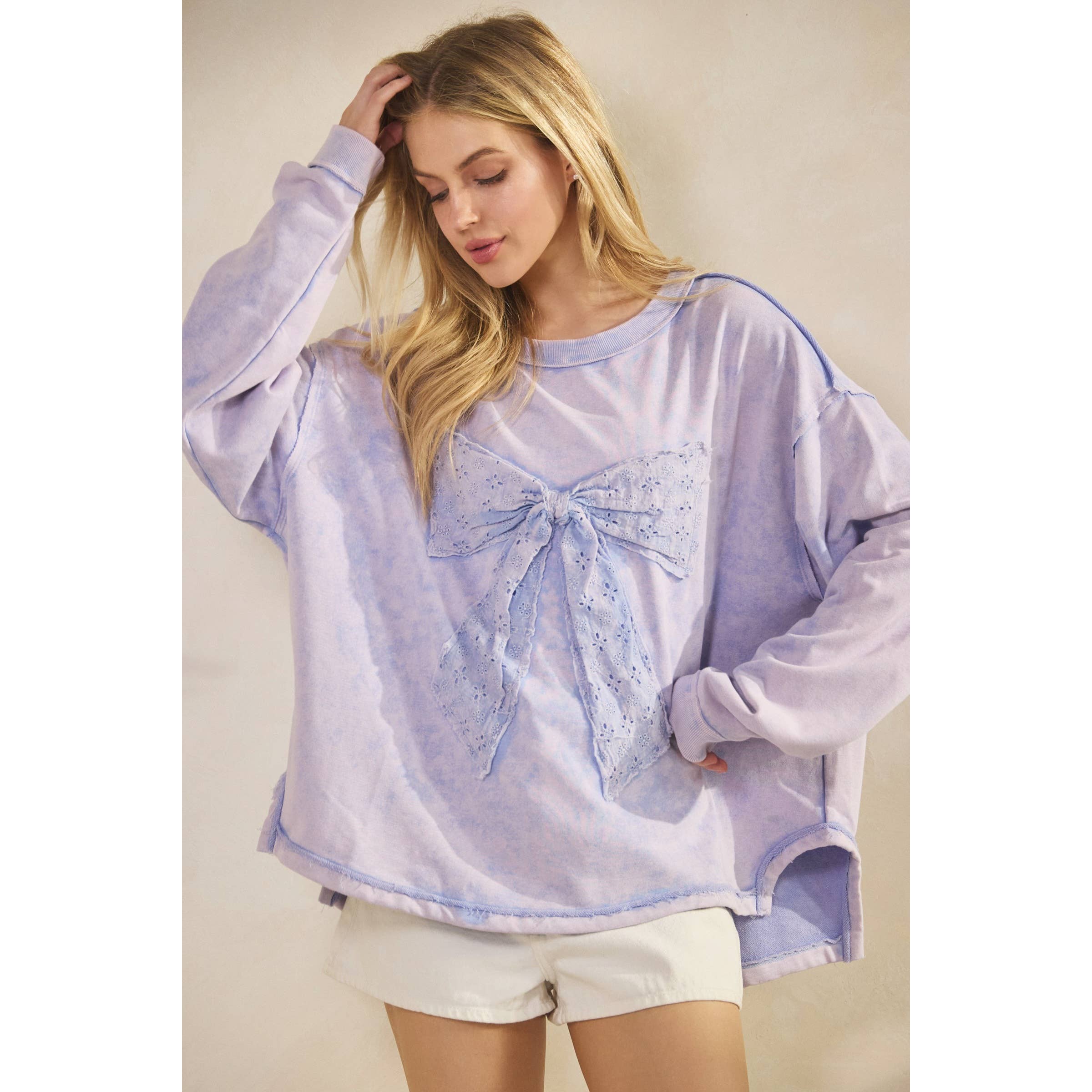 Sage + Fig - Wholesale Sweatshirt - Women's - WHIMSY BOW SWEATSHIRT (ST7972)7