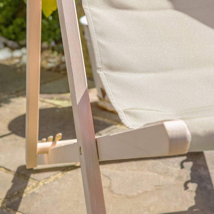 Rinkit Ltd - Wholesale Outdoor Chair - Harbour Housewares Beach Deck Chair - Cream2