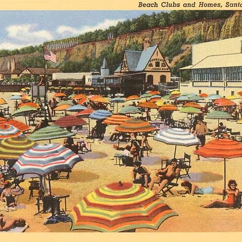 Art Print LA-272 Beach at Santa Monica, California for wholesale by Found Image Press