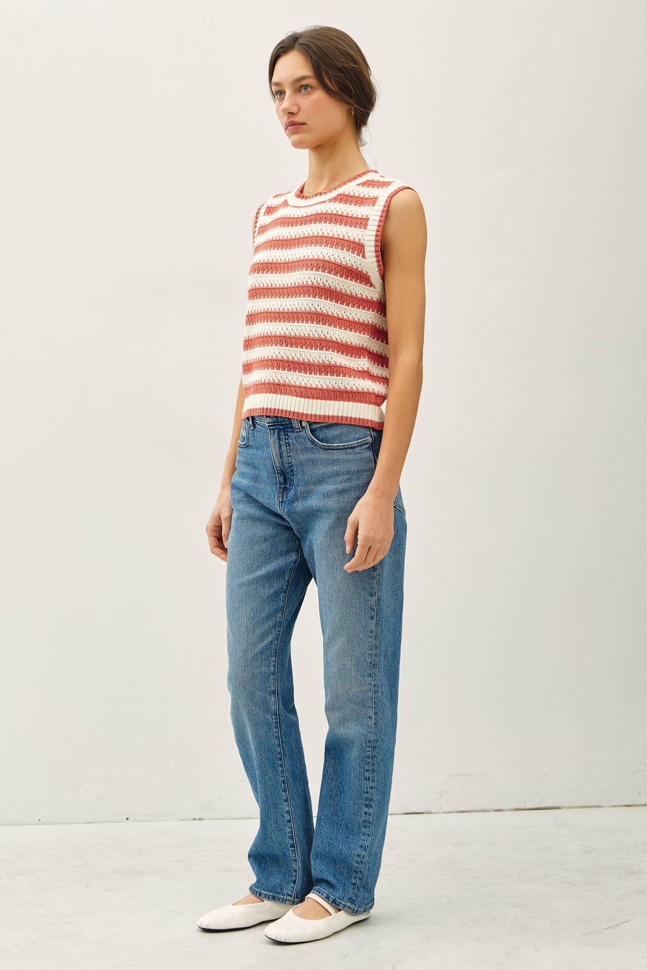 Be Cool - Wholesale Tank Top - Women's - POINTELLE CHUNKY KNIT STRIPED TANK TOP 10