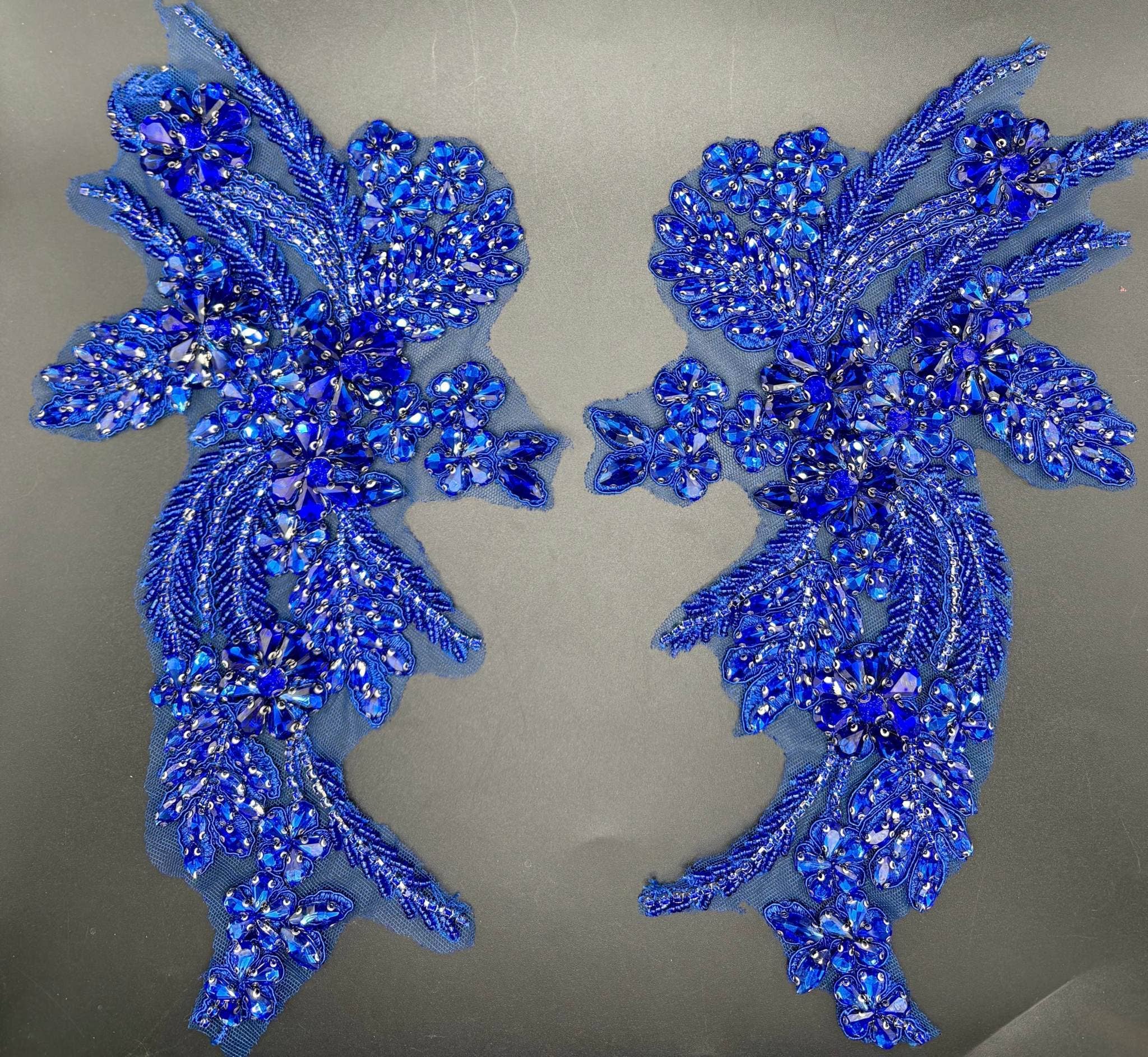 Appliques with Glitz - Wholesale Patch - Rhinestone Applique Pair (Various Colors)16