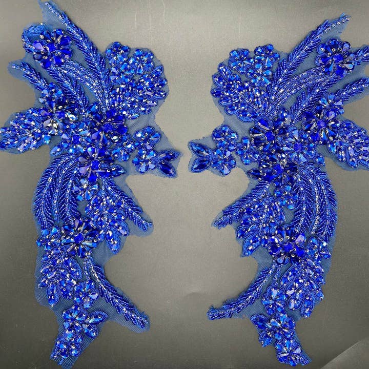 Appliques with Glitz - Wholesale Patch - Rhinestone Applique Pair (Various Colors)16