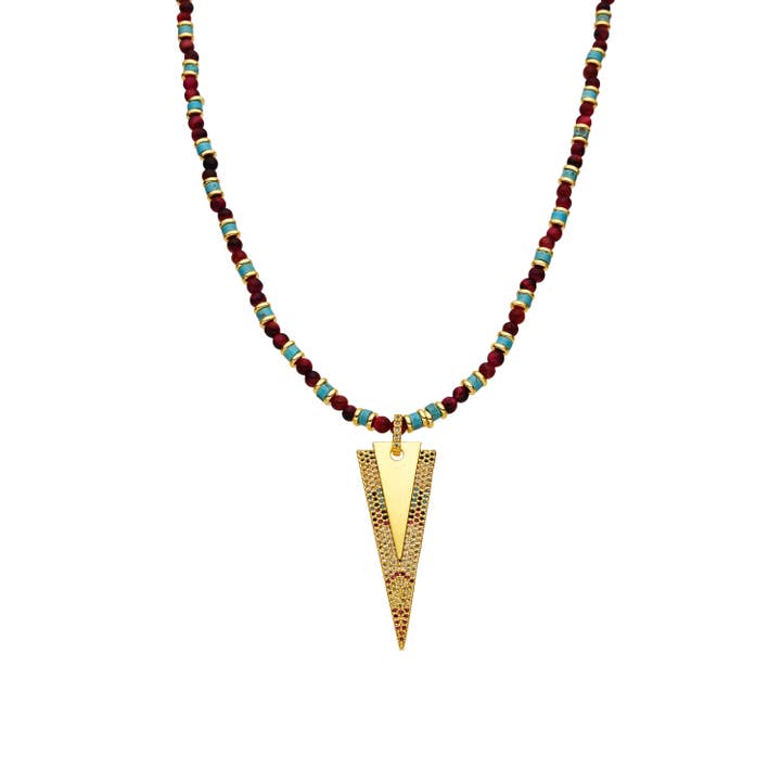 Collar Luxenter con Circonita Multicolor acabado oro 18k - Colix for wholesale by Luxenter