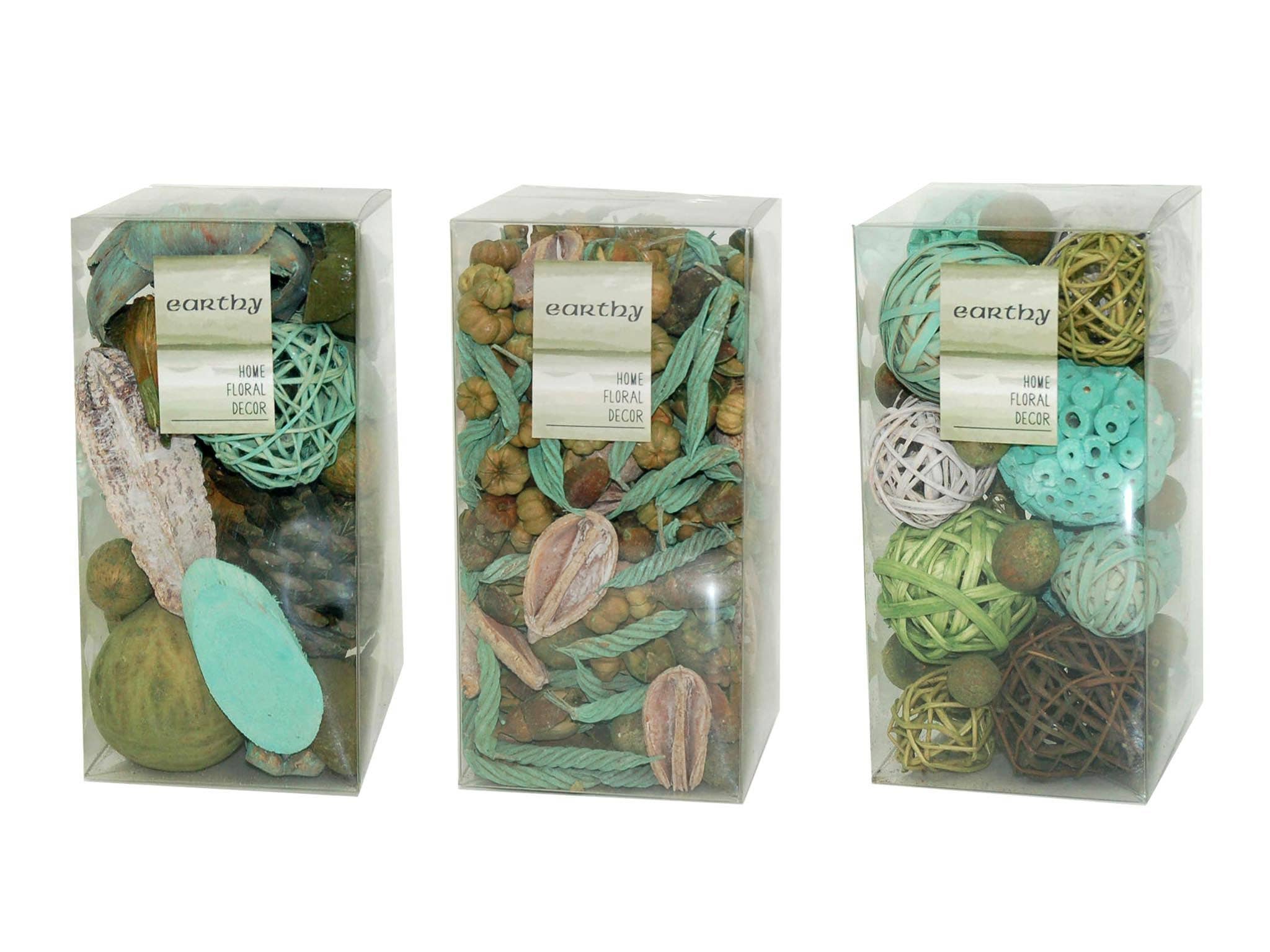 Aktual / Dekora Import S.A - Vente Boîtes décoratives - BOÎTE PVC POT-POURRI ASSORTIMENT VERT0