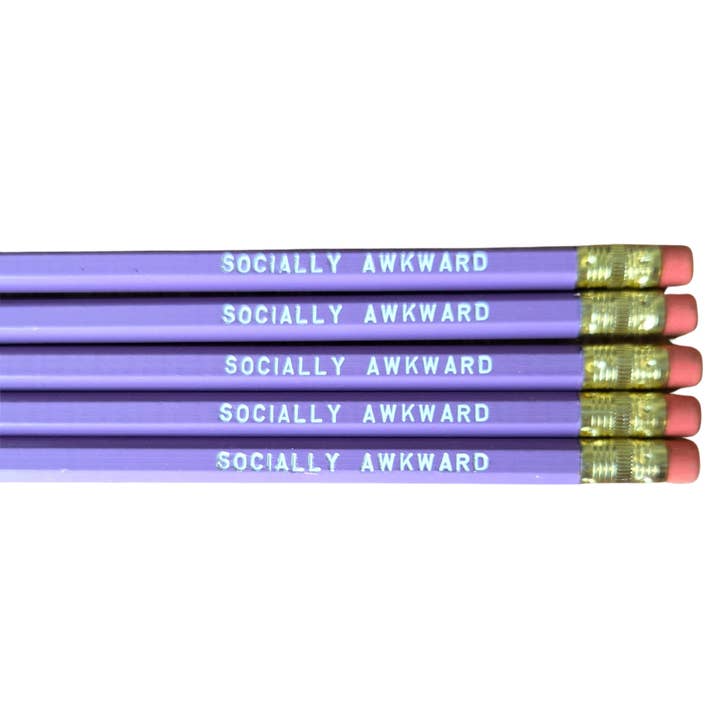 Socially Awkward Pencils for wholesale by ChicalooKate