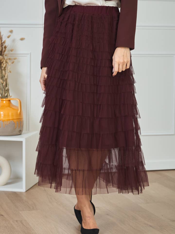 LULUMARY - Wholesale Skirt - Women's - Long tulle skirt SK787A1