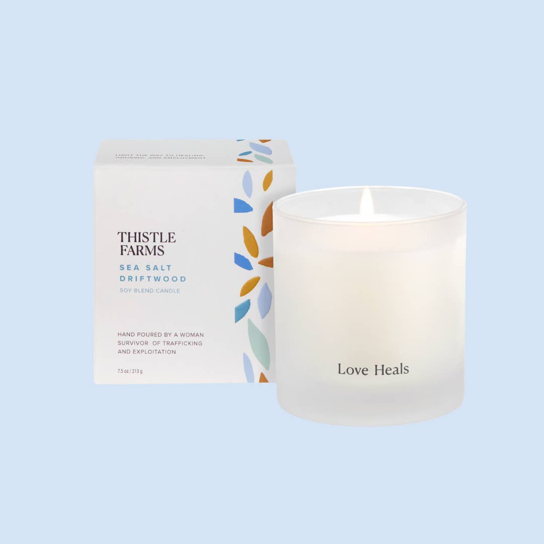 Thistle Farms - Wholesale Jar/Filled Candle - Sea Salt Driftwood Soy Candle Love Heals Collection