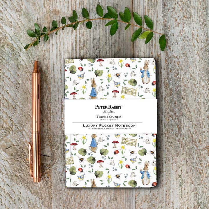 Peter Rabbit "Fresh Meadow Breeze" A6 Lined Pocket Notepad for wholesale by Toasted Crumpet