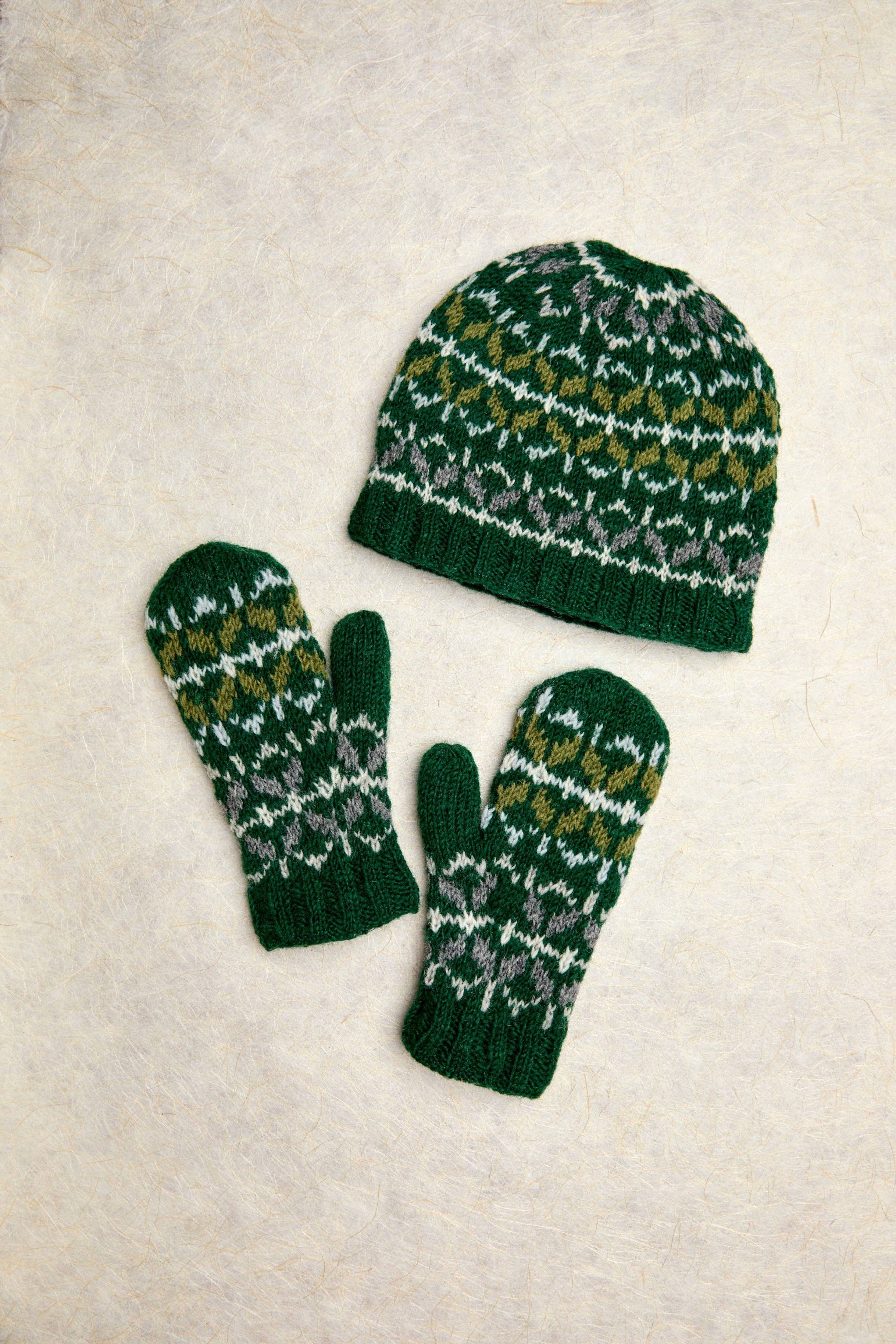 By Many Hands - Wholesale Mittens - Women's - Freya Evergreen Knit Mittens1