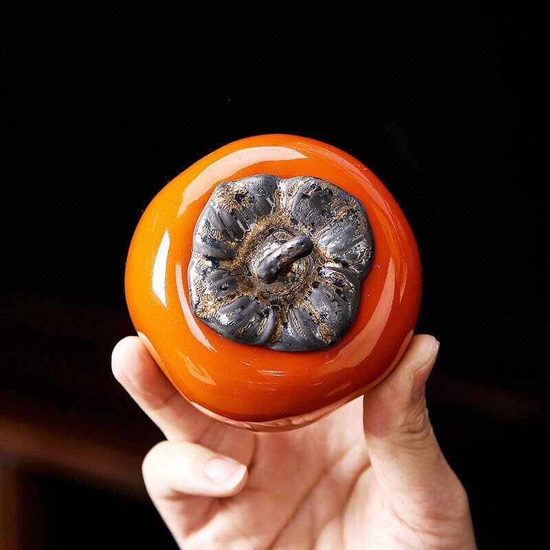 Gohobi （We cover U.S. import duties） - Wholesale Food Storage Container - Gohobi Ceramic Persimmon Tea Container9