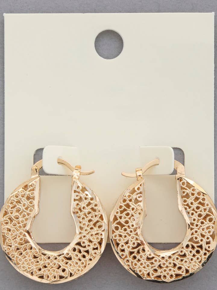 OVAL FILIGRANMØNSTER METALBØJLEØRERING KE-2603 for engroshandel hos anbfashion