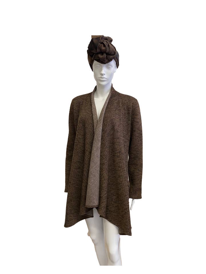 Bruin/roodbruine fleece omkeerbare gedrapeerde voorjas voor wholesale door Staples LA USA