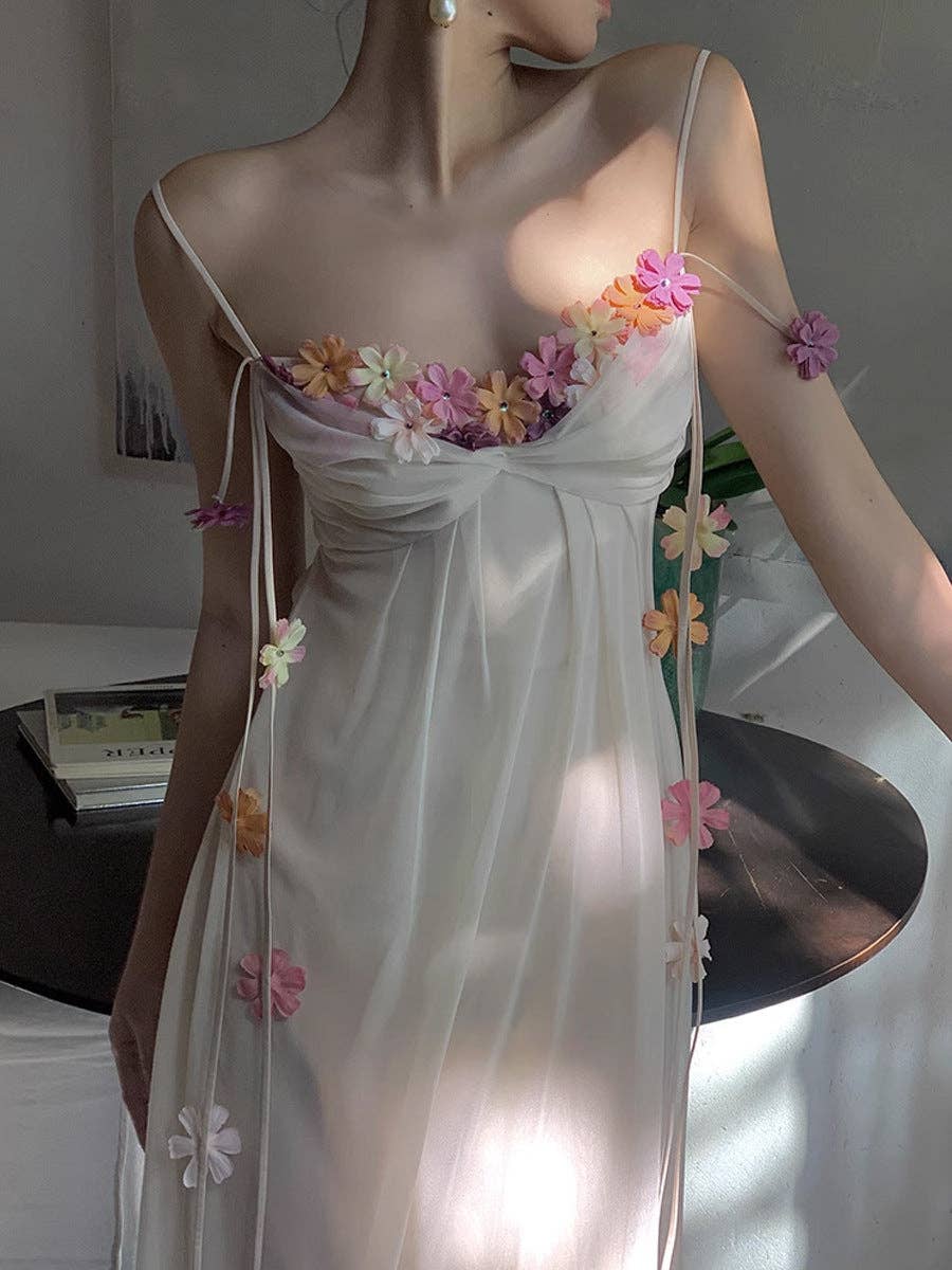 Creme Hvid Acetat Slipkjole Æterisk Luksuriøs Ferieklar #2 for engroshandel på Faire5