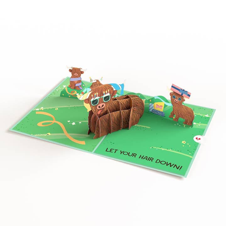 Lovepop Cards - Wholesale Birthday Card - Highland Cow Birthday 5''x7'' Card, Birthday Cards
