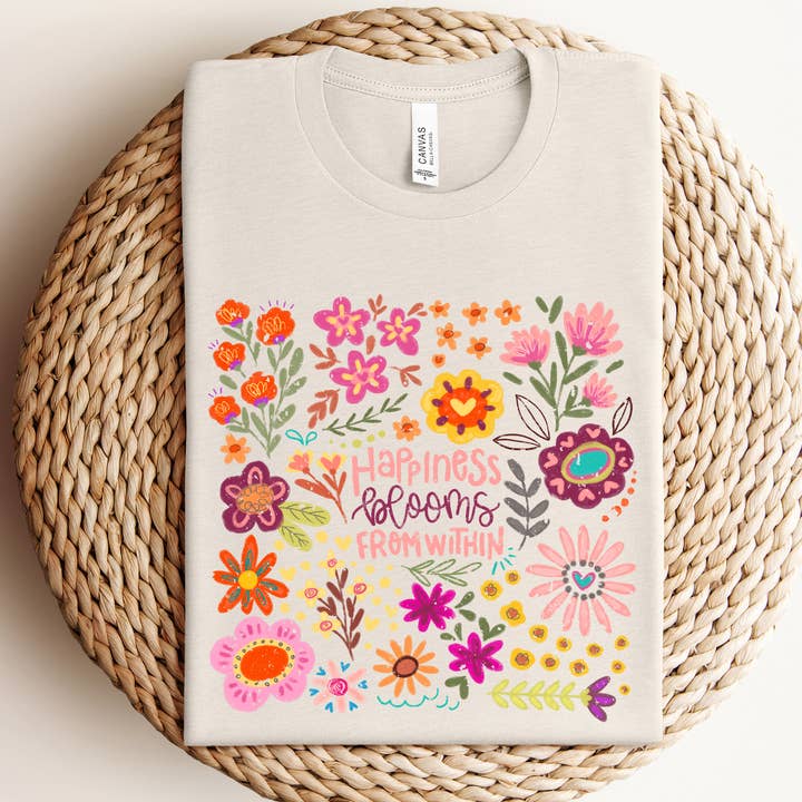 Camiseta/Sudadera Gráfica "La Felicidad Florece desde Dentro" para venta al por mayor de Willow Poppy