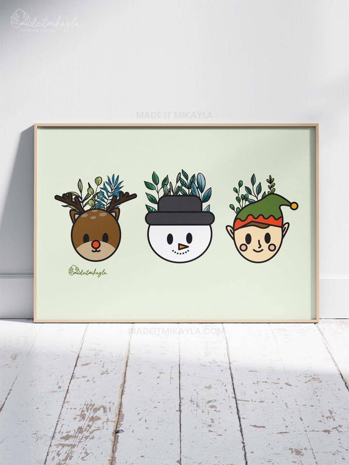 Christmas Trio Art Print for wholesale by MadeItMikayla