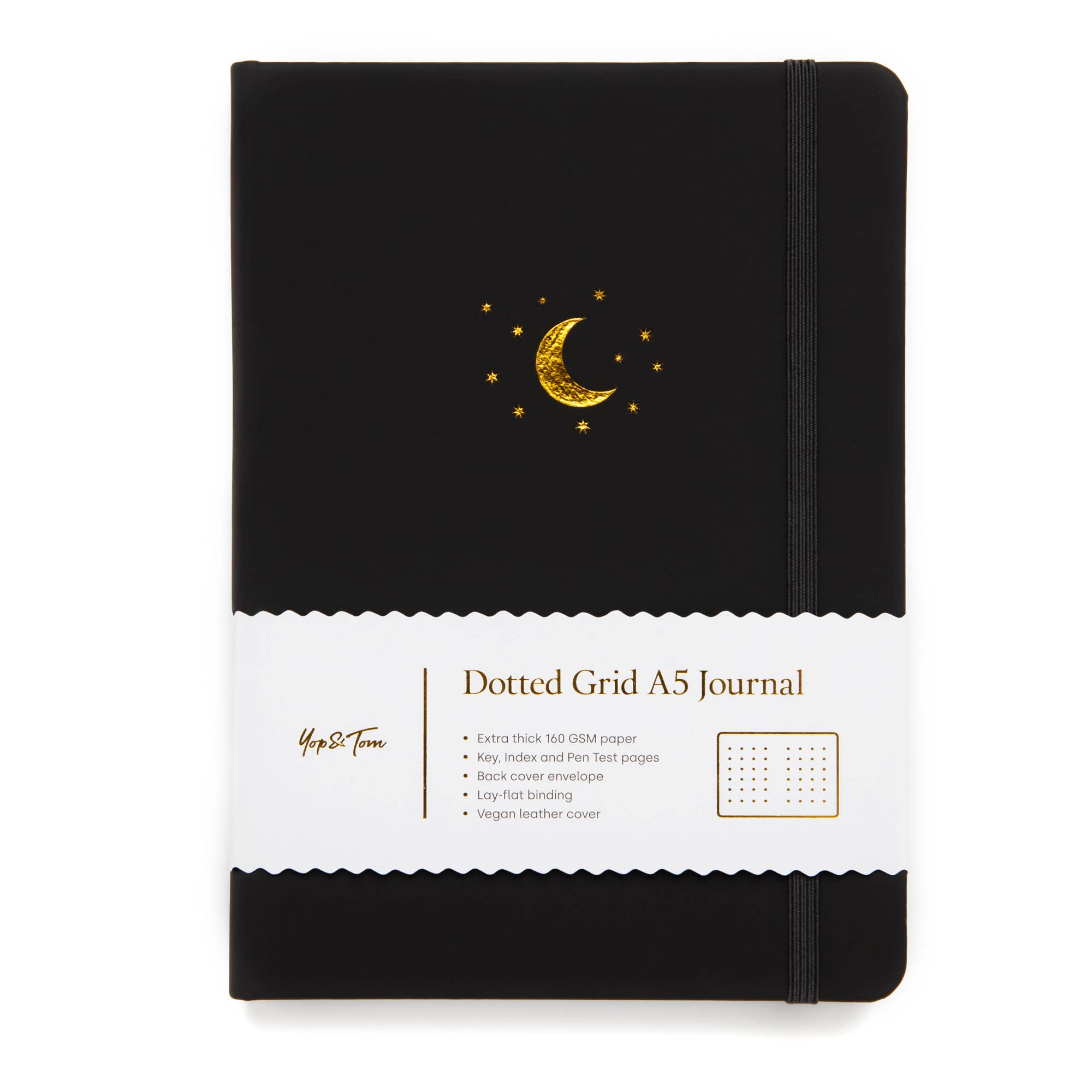 Yop & Tom | Journals, Notebooks & Planners - Vente Journal intime - Journal à points Lune & Étoile | Papier extra épais Cuir végan11