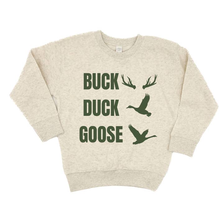 Buck Duck Goose Toddler Crewneck for wholesale by Sage & Soil