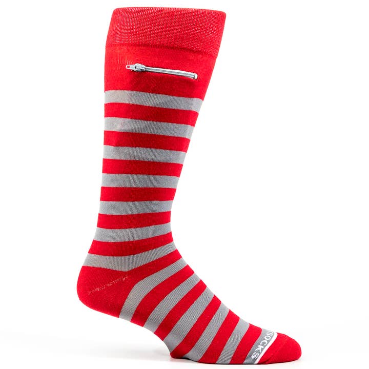 Pocket Socks - Wholesale Socks – Unisex - Red - Grey, Fashion Crew Pocket Socks®5