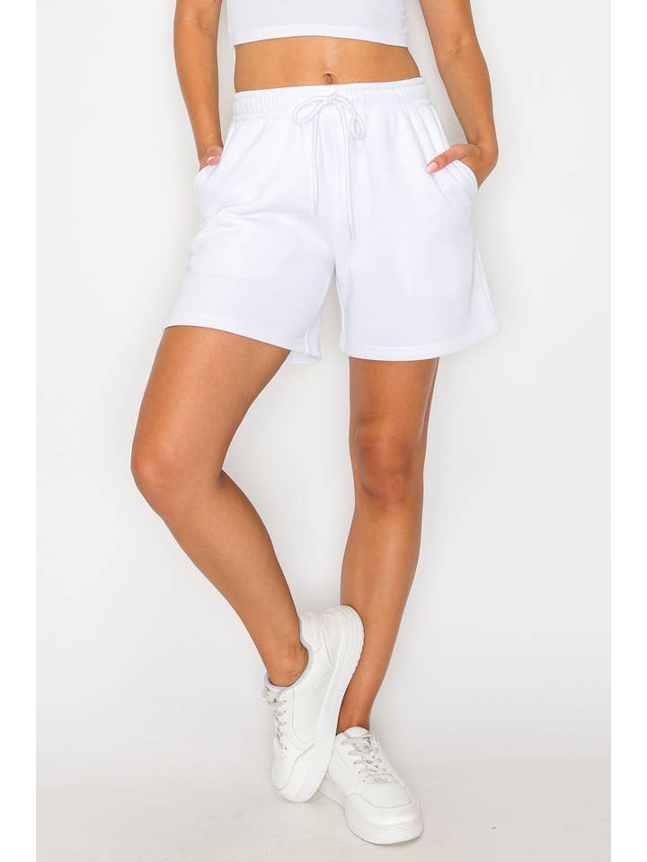 Color 5 - Wholesale Shorts - Women's - Solid color fleece loose fit casual long shorts w/pockets 11