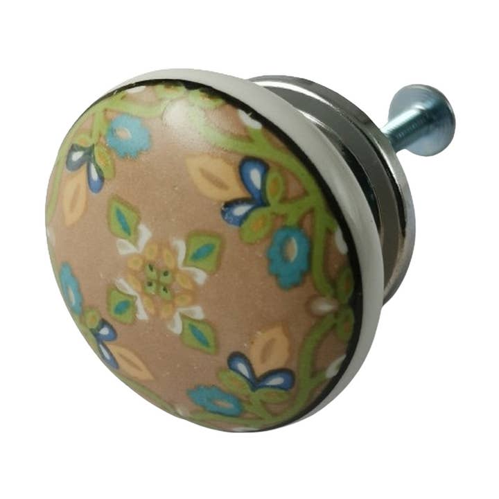 Pomo de cerámica flor, multicolor, 4 cm para venta al por mayor de NACH