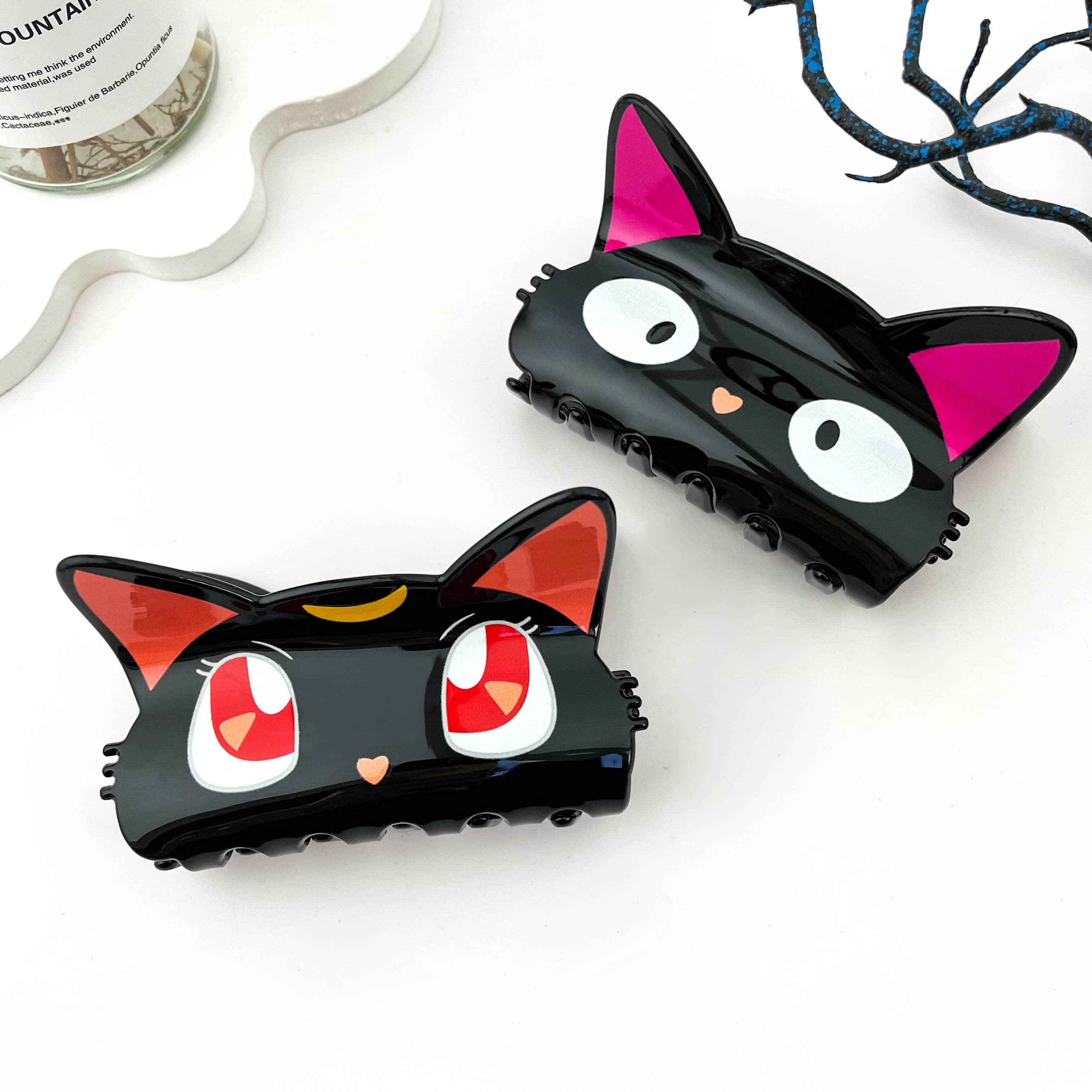 mildstyles - Wholesale Hair Clip - Women's - Moon & Black Cat PVC Printed Animal Hair Claw Clip4
