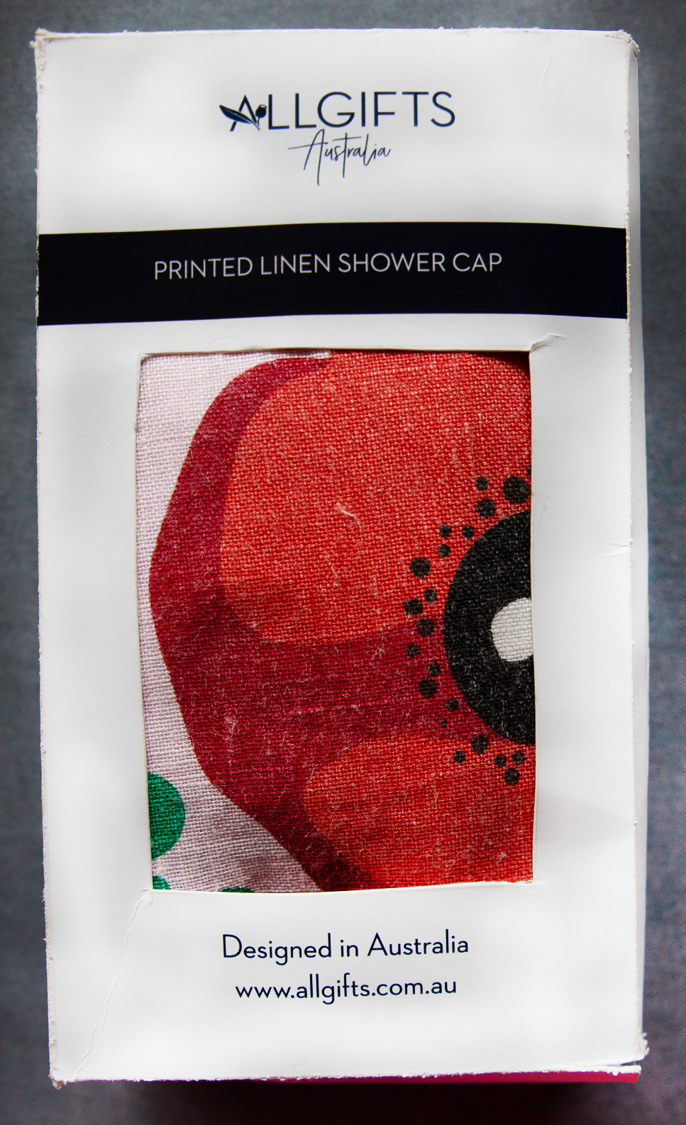 Allgifts Australia - Wholesale Showercap - Linen Shower Cap - Poppies1