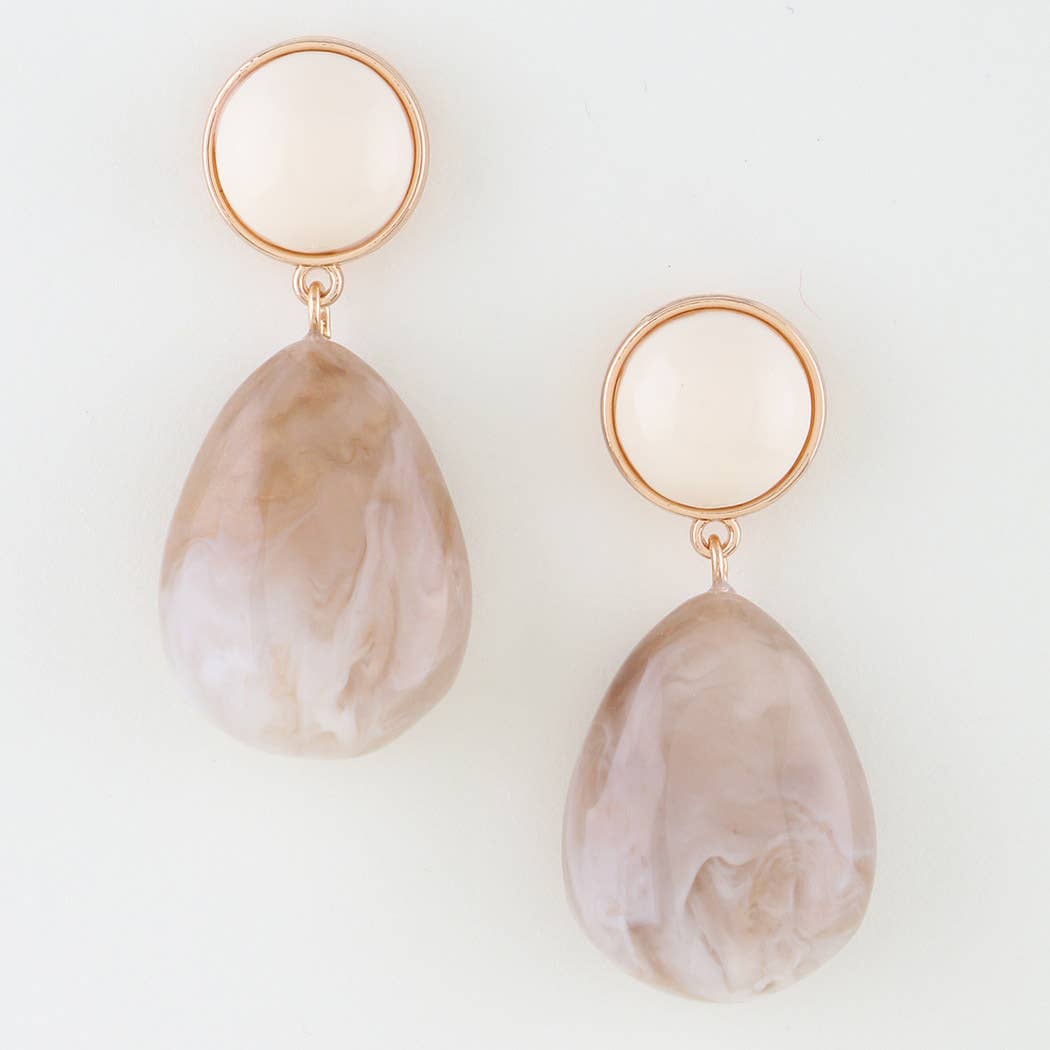 3AM BY H&D ACCESSORIES - Wholesale Dangle Earrings - Marble Stone Teardrop Earrings2