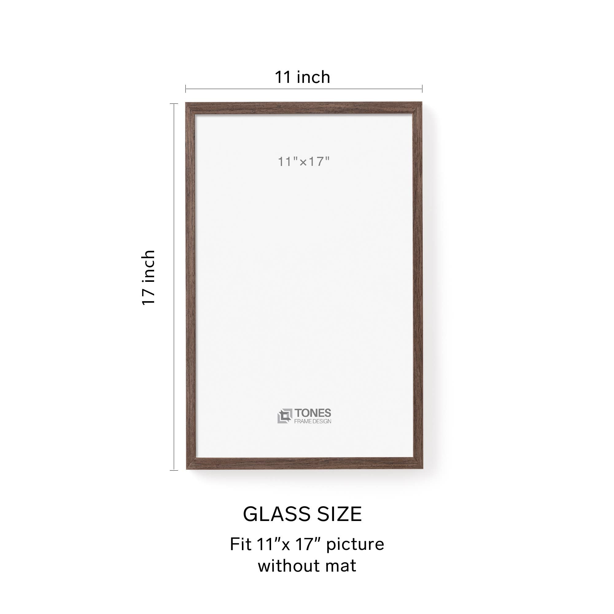 11x17 Oak Brown Dryades Wooden Frame for wholesale on Faire1