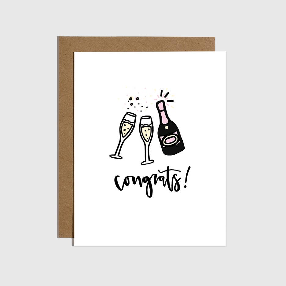 Brittany Paige - Wholesale Congratulations Card - Congrats! Champagne Card