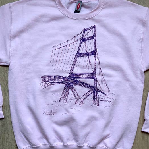 Men's/Unisex Pink & Purple GGB Sketch Crewneck Sweatshirt for wholesale by New Skool