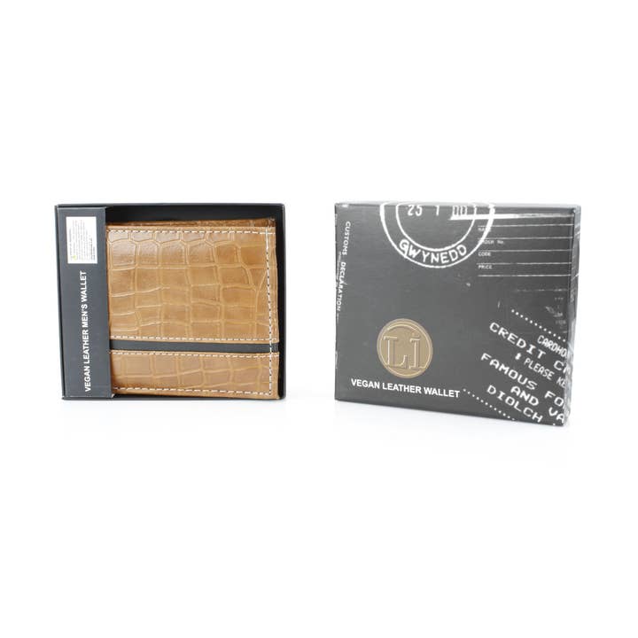 Leather Impressions Inc - Wholesale Wallet - Men's - Crocodile Embossed Vegan Wallet with Solid Band VL 9046